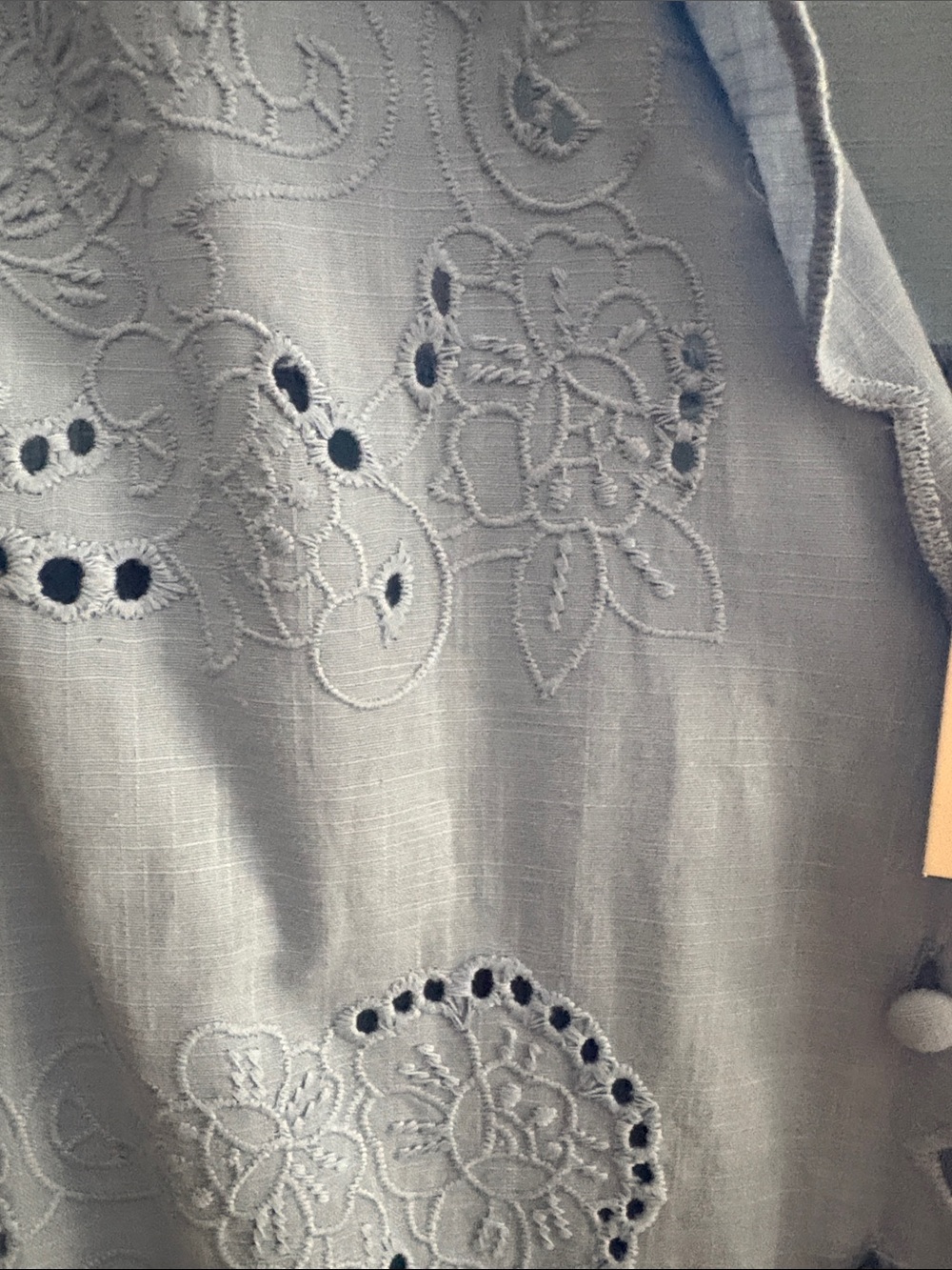 Light Blue Embroidered Button-Front Shirt - Picture 2 of 6